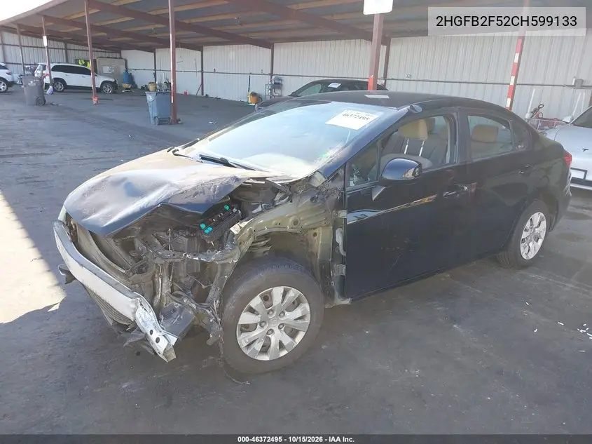 2012 HONDA CIVIC VIN 2HGFB2F52CH599133 — фото 2