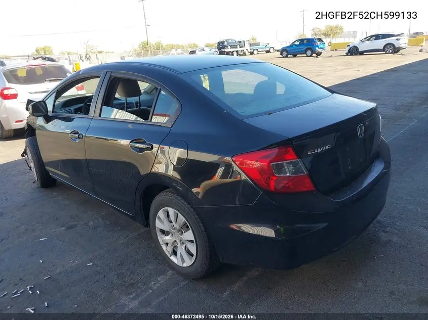 2012 HONDA CIVIC VIN 2HGFB2F52CH599133 — фото 3
