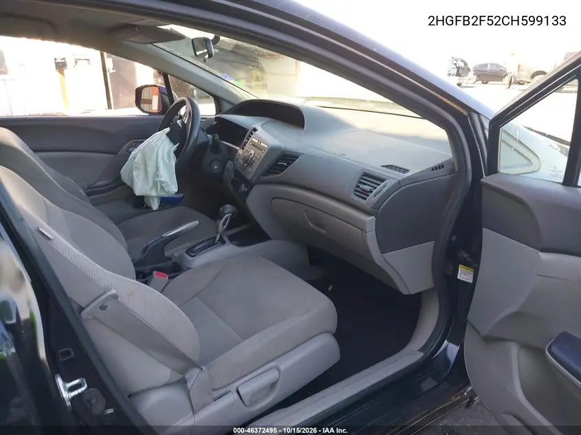 2012 HONDA CIVIC VIN 2HGFB2F52CH599133 — фото 5