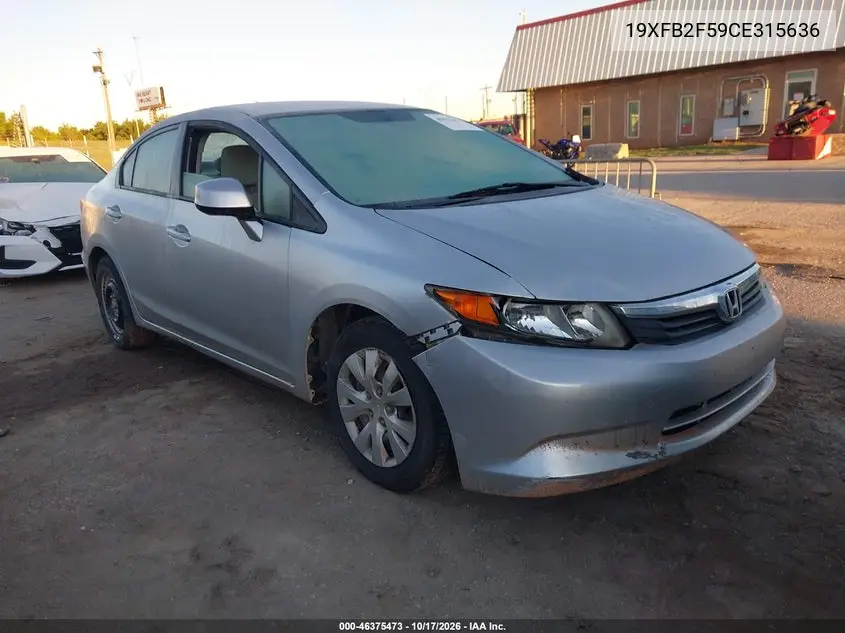 HONDA CIVIC 2012, VIN 19XFB2F59CE315636
