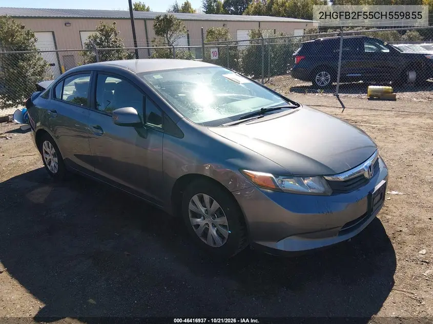 HONDA CIVIC 2012, VIN 2HGFB2F55CH559855
