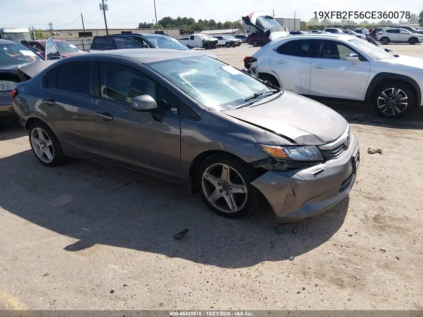 HONDA CIVIC 2012, VIN 19XFB2F56CE360078