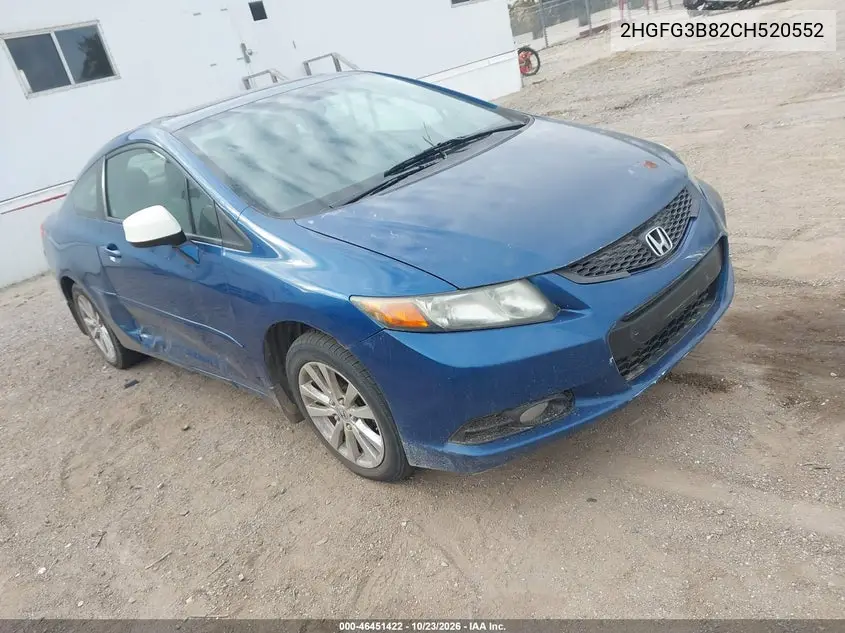 HONDA CIVIC 2012, VIN 2HGFG3B82CH520552