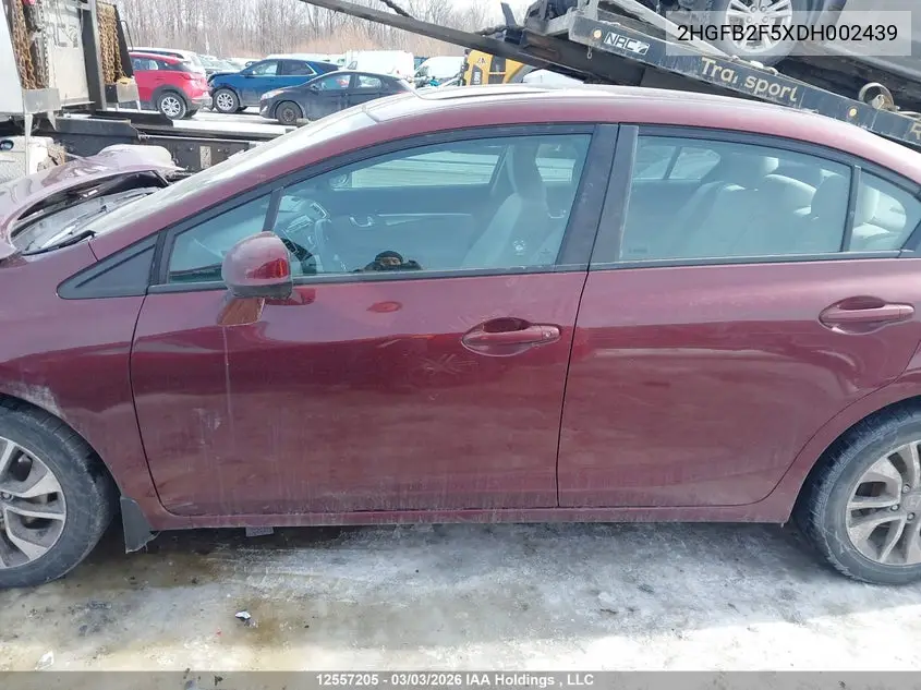 2013 HONDA CIVIC VIN 2HGFB2F5XDH002439 — фото 14