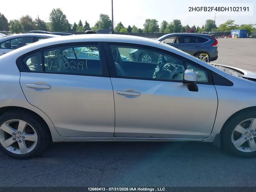 2013 HONDA CIVIC VIN 2HGFB2F48DH102191 — фото 14
