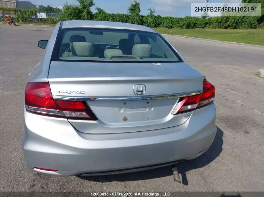 2013 HONDA CIVIC VIN 2HGFB2F48DH102191 — фото 17