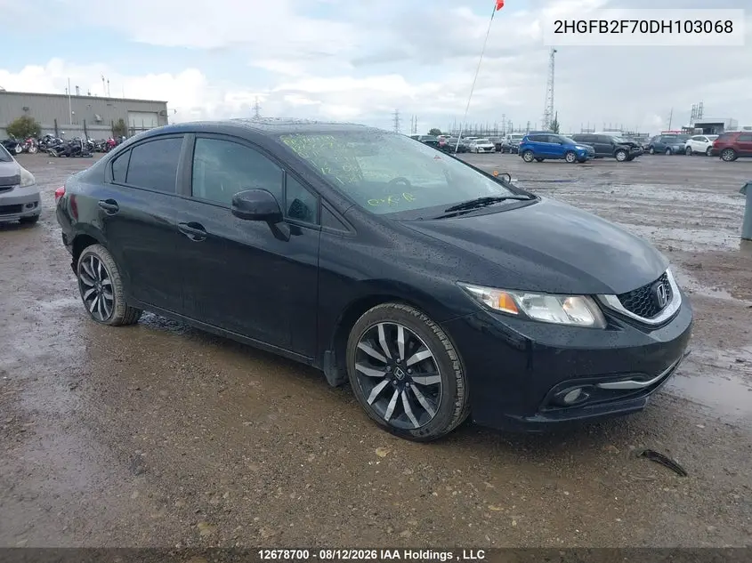 HONDA CIVIC 2013, VIN 2HGFB2F70DH103068