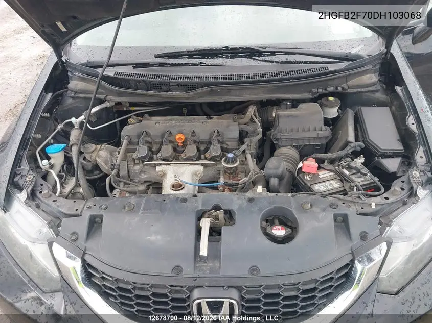 2013 HONDA CIVIC VIN 2HGFB2F70DH103068 — фото 10