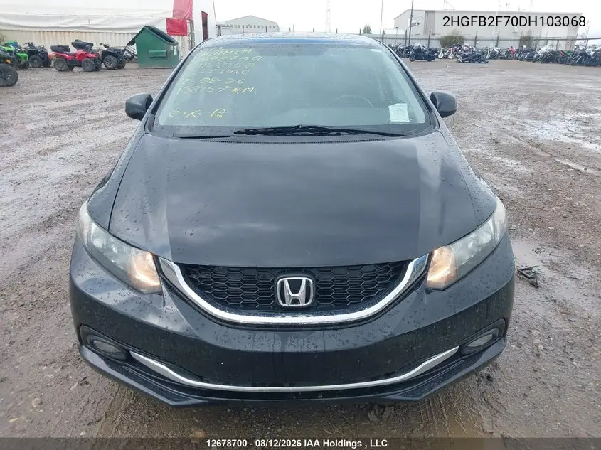 2013 HONDA CIVIC VIN 2HGFB2F70DH103068 — фото 12
