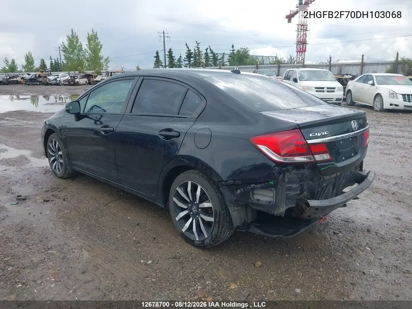 2013 HONDA CIVIC VIN 2HGFB2F70DH103068 — фото 3