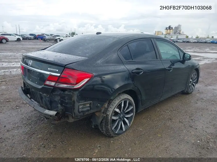 2013 HONDA CIVIC VIN 2HGFB2F70DH103068 — фото 4