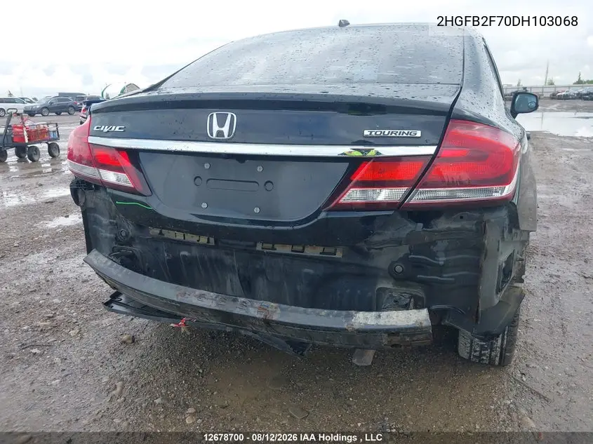 2013 HONDA CIVIC VIN 2HGFB2F70DH103068 — фото 6
