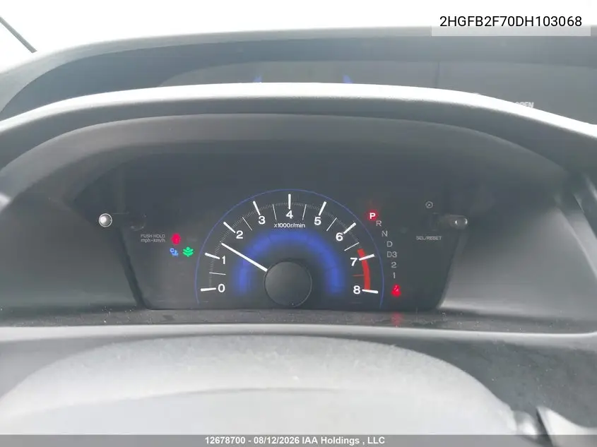 2013 HONDA CIVIC VIN 2HGFB2F70DH103068 — фото 7