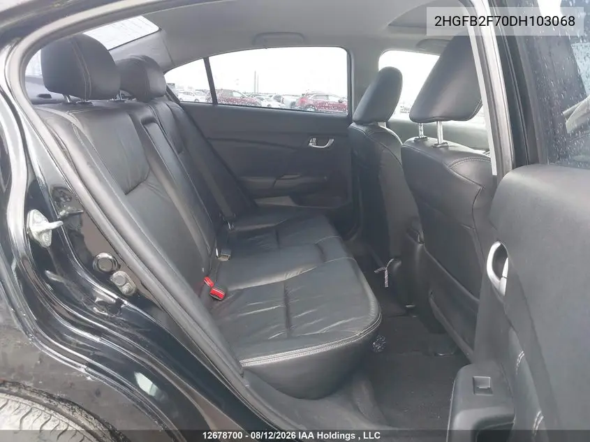 2013 HONDA CIVIC VIN 2HGFB2F70DH103068 — фото 8