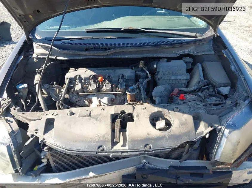 2013 HONDA CIVIC VIN 2HGFB2F59DH036923 — фото 10