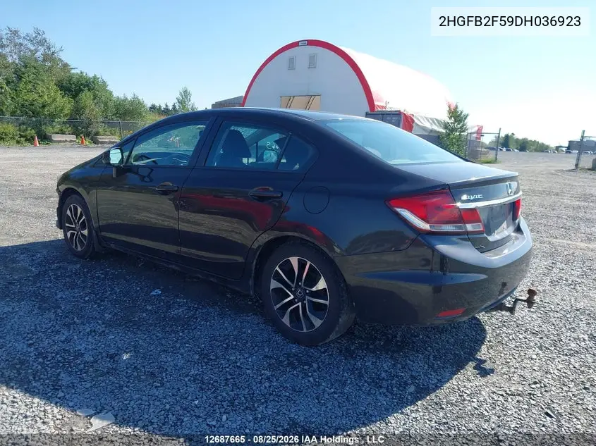 2013 HONDA CIVIC VIN 2HGFB2F59DH036923 — фото 3