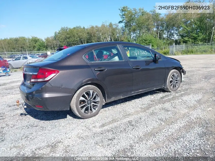 2013 HONDA CIVIC VIN 2HGFB2F59DH036923 — фото 4