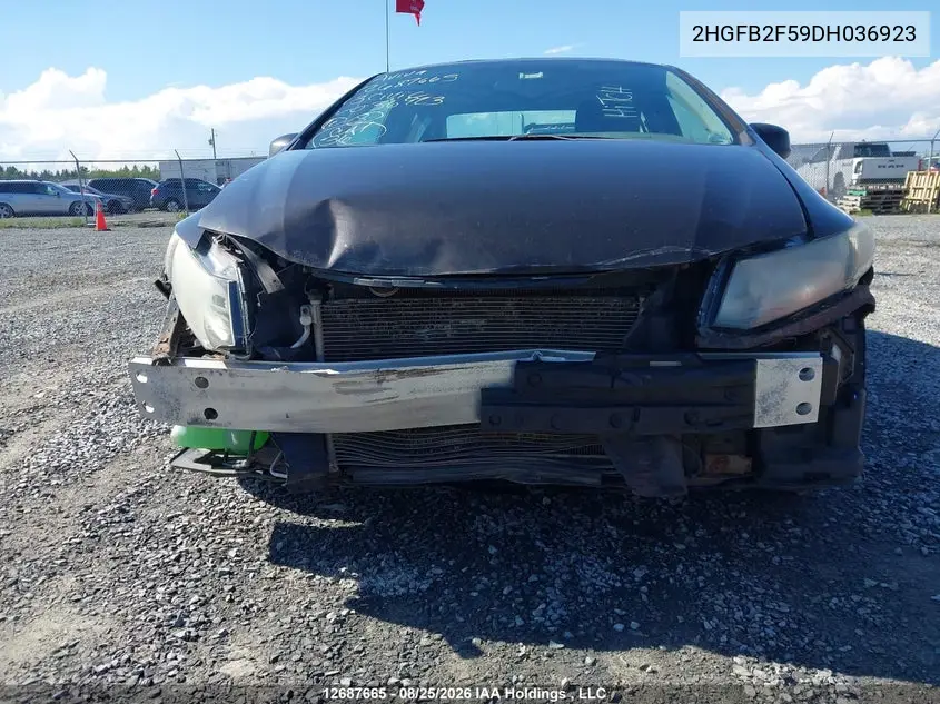 2013 HONDA CIVIC VIN 2HGFB2F59DH036923 — фото 6