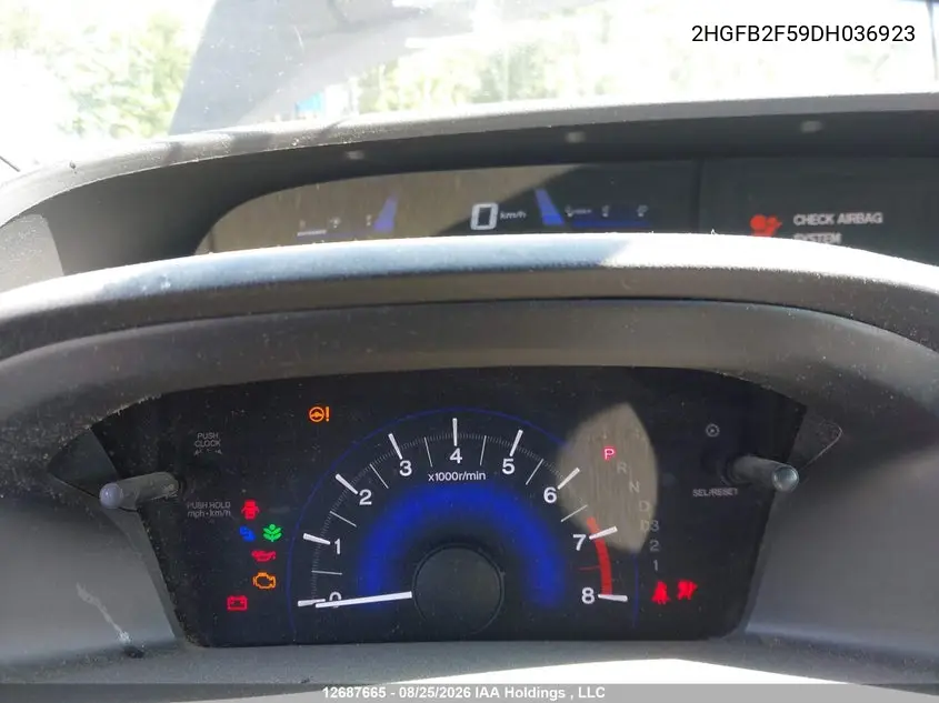 2013 HONDA CIVIC VIN 2HGFB2F59DH036923 — фото 7