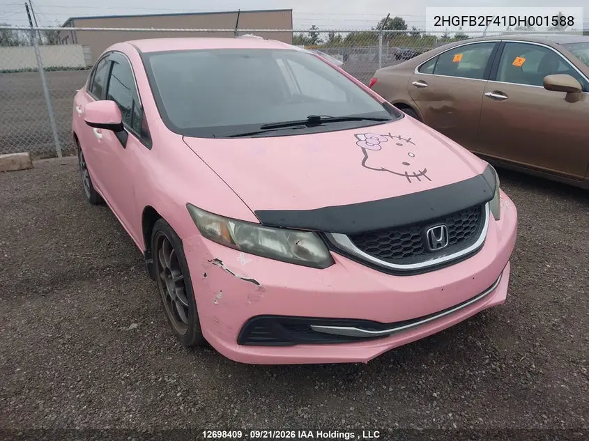 HONDA CIVIC 2013, VIN 2HGFB2F41DH001588
