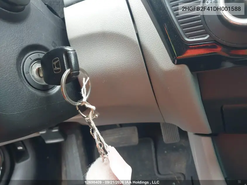 2013 HONDA CIVIC VIN 2HGFB2F41DH001588 — фото 11