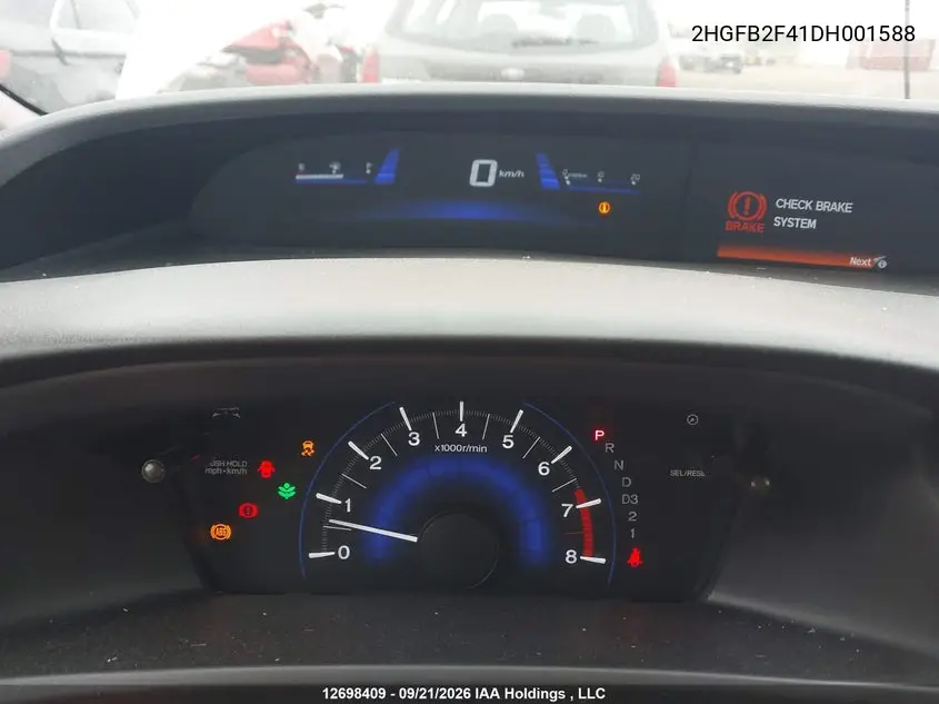 2013 HONDA CIVIC VIN 2HGFB2F41DH001588 — фото 7