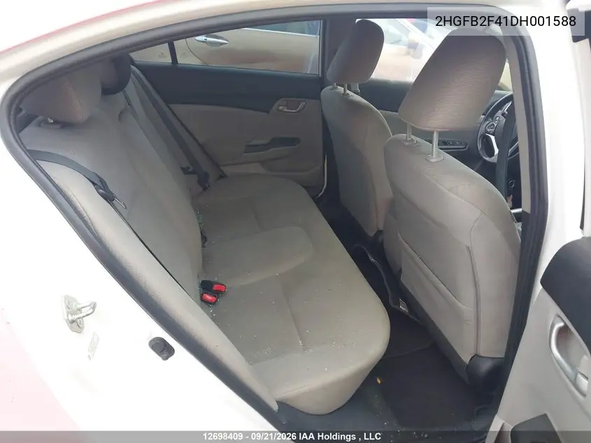 2013 HONDA CIVIC VIN 2HGFB2F41DH001588 — фото 8