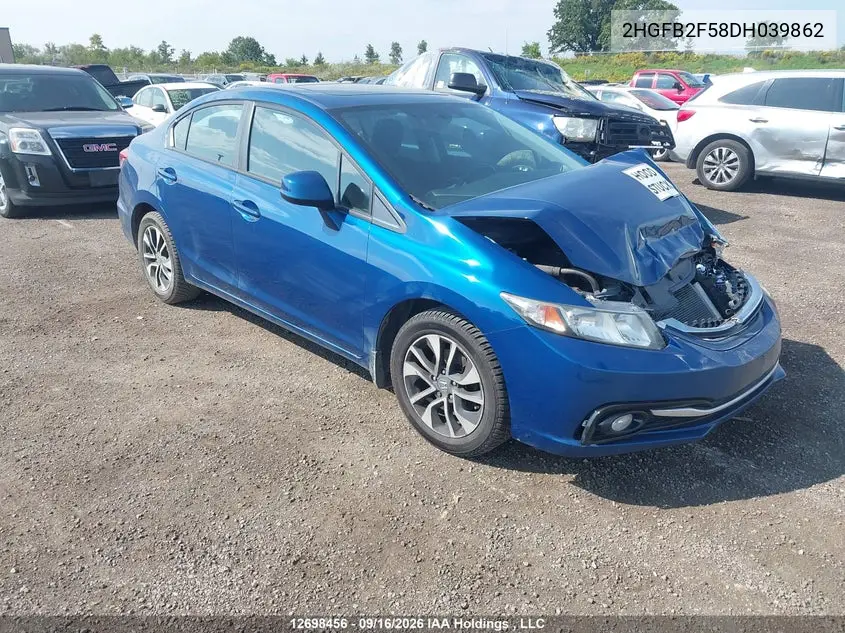 HONDA CIVIC 2013, VIN 2HGFB2F58DH039862