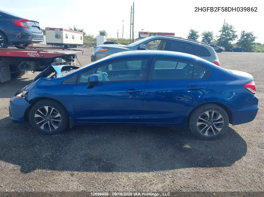 2013 HONDA CIVIC VIN 2HGFB2F58DH039862 — фото 12