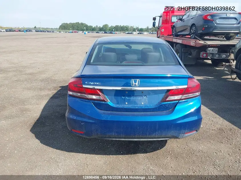2013 HONDA CIVIC VIN 2HGFB2F58DH039862 — фото 14