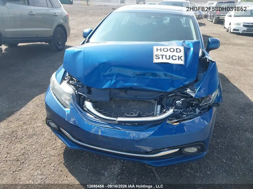 2013 HONDA CIVIC VIN 2HGFB2F58DH039862 — фото 6