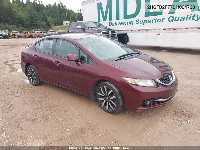 HONDA CIVIC 2013, VIN 2HGFB2F77DH004733