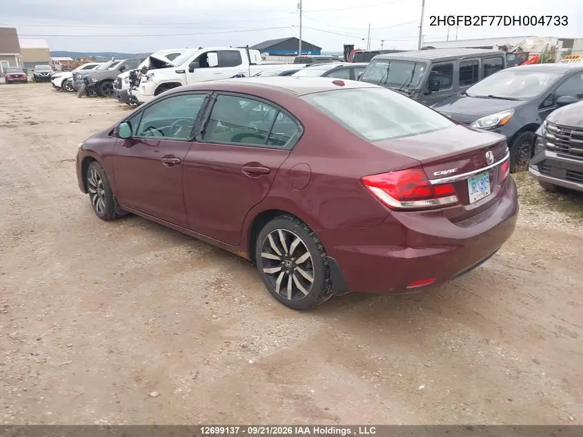 2013 HONDA CIVIC VIN 2HGFB2F77DH004733 — фото 3