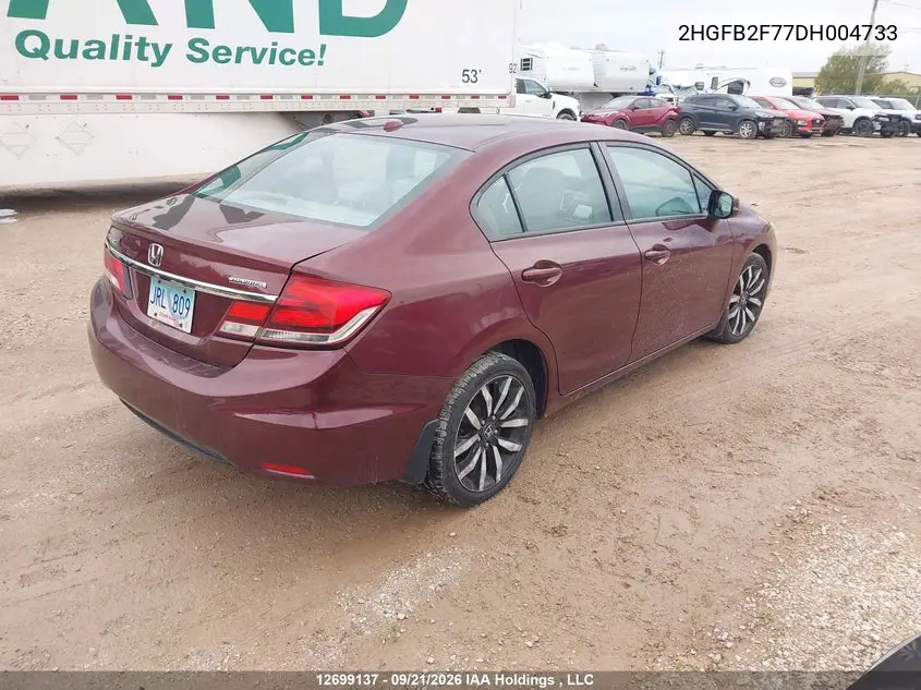 2013 HONDA CIVIC VIN 2HGFB2F77DH004733 — фото 4