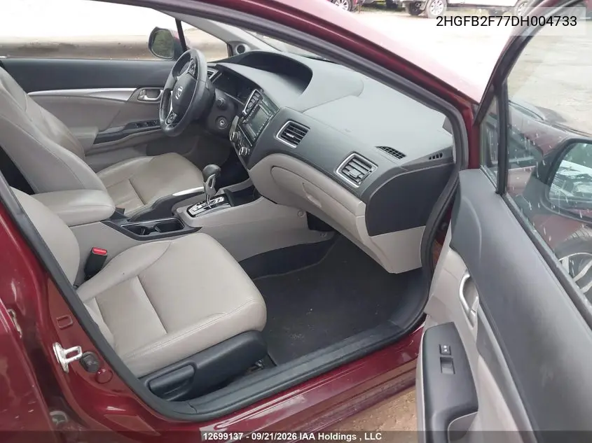 2013 HONDA CIVIC VIN 2HGFB2F77DH004733 — фото 5