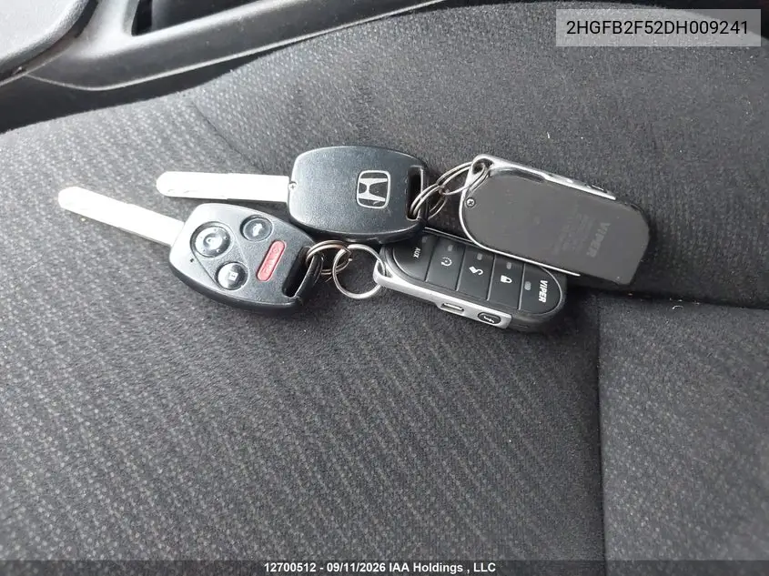 2013 HONDA CIVIC VIN 2HGFB2F52DH009241 — фото 11