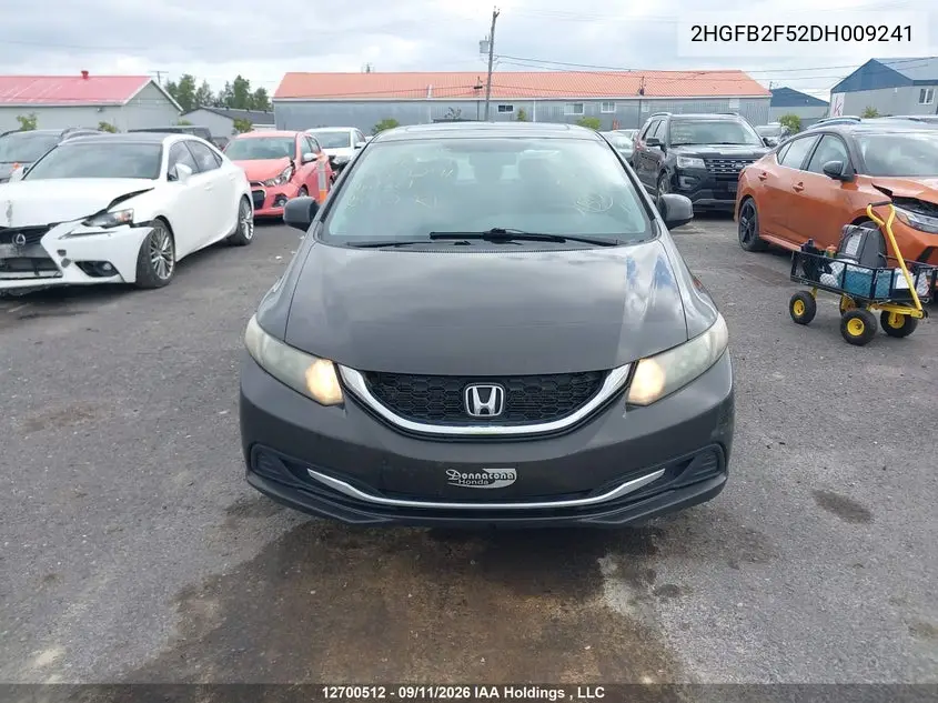 2013 HONDA CIVIC VIN 2HGFB2F52DH009241 — фото 12