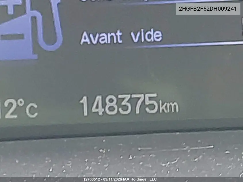 2013 HONDA CIVIC VIN 2HGFB2F52DH009241 — фото 15