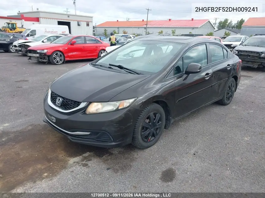 2013 HONDA CIVIC VIN 2HGFB2F52DH009241 — фото 2