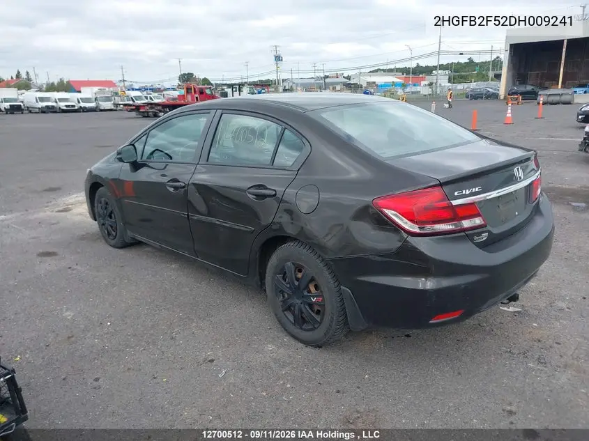 2013 HONDA CIVIC VIN 2HGFB2F52DH009241 — фото 3