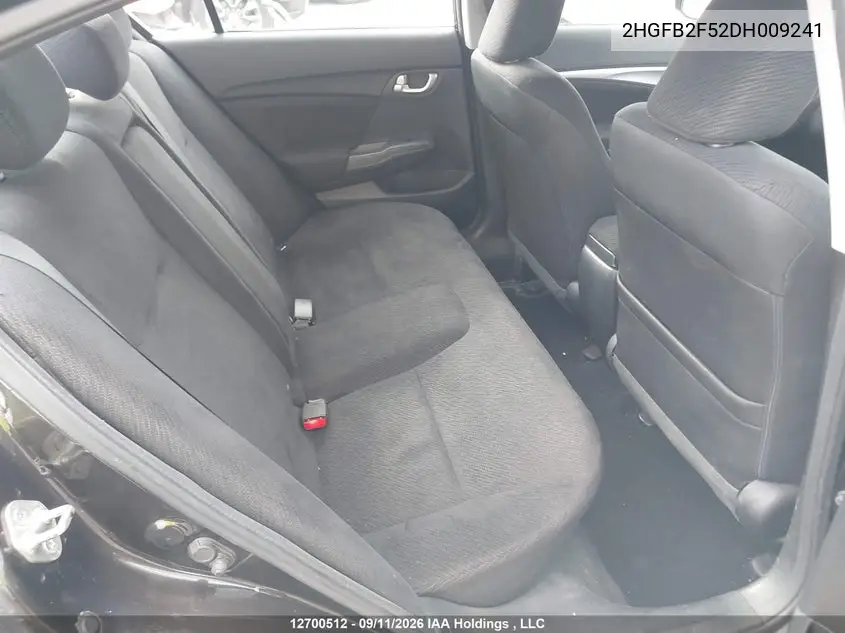 2013 HONDA CIVIC VIN 2HGFB2F52DH009241 — фото 8