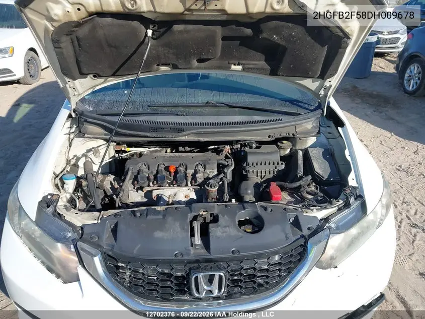 2013 HONDA CIVIC VIN 2HGFB2F58DH009678 — фото 10