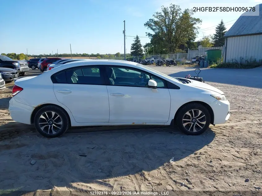 2013 HONDA CIVIC VIN 2HGFB2F58DH009678 — фото 13