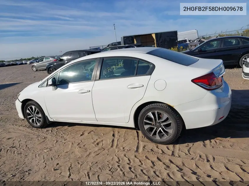 2013 HONDA CIVIC VIN 2HGFB2F58DH009678 — фото 14