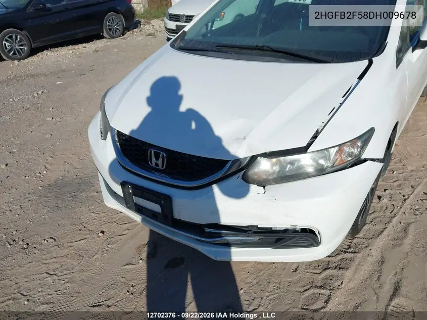 2013 HONDA CIVIC VIN 2HGFB2F58DH009678 — фото 6