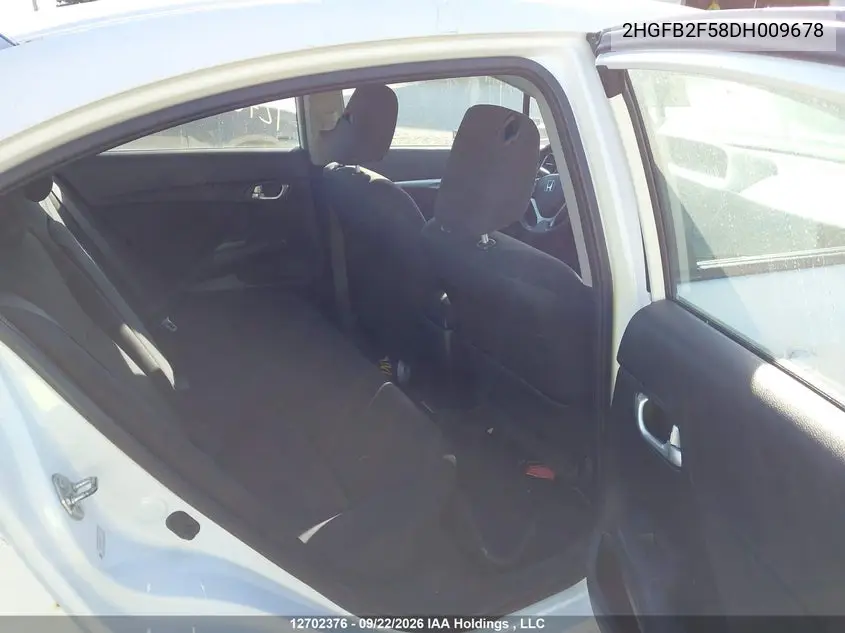 2013 HONDA CIVIC VIN 2HGFB2F58DH009678 — фото 8