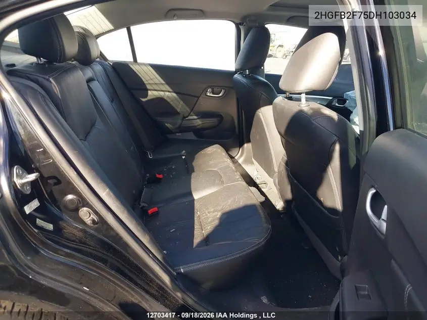 2013 HONDA CIVIC VIN 2HGFB2F75DH103034 — фото 8