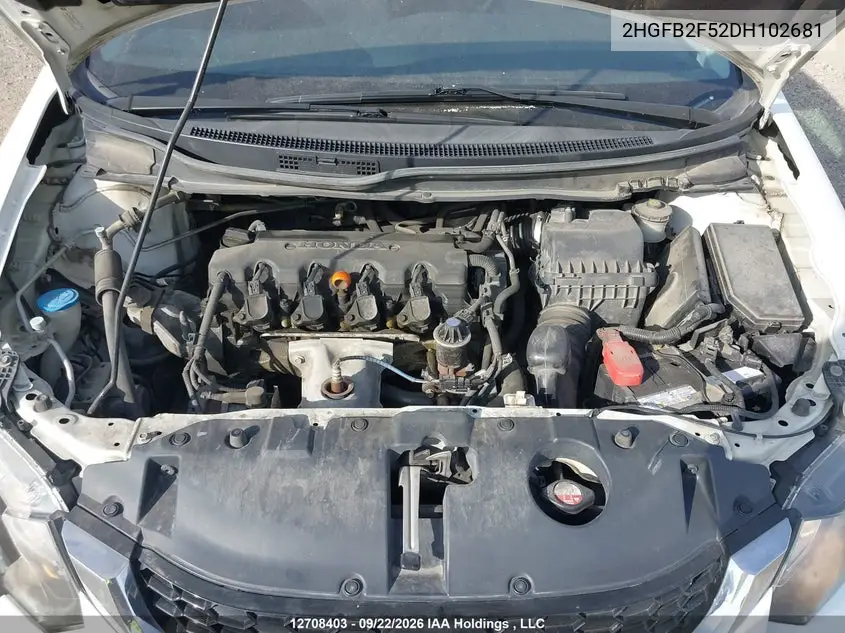 2013 HONDA CIVIC VIN 2HGFB2F52DH102681 — фото 10
