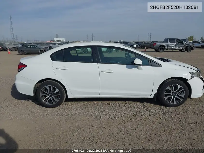 2013 HONDA CIVIC VIN 2HGFB2F52DH102681 — фото 13