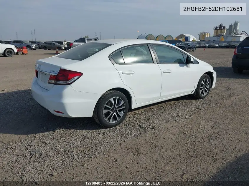 2013 HONDA CIVIC VIN 2HGFB2F52DH102681 — фото 4